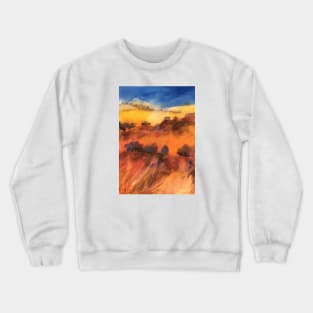 Tuscan hills under a blue sky Crewneck Sweatshirt